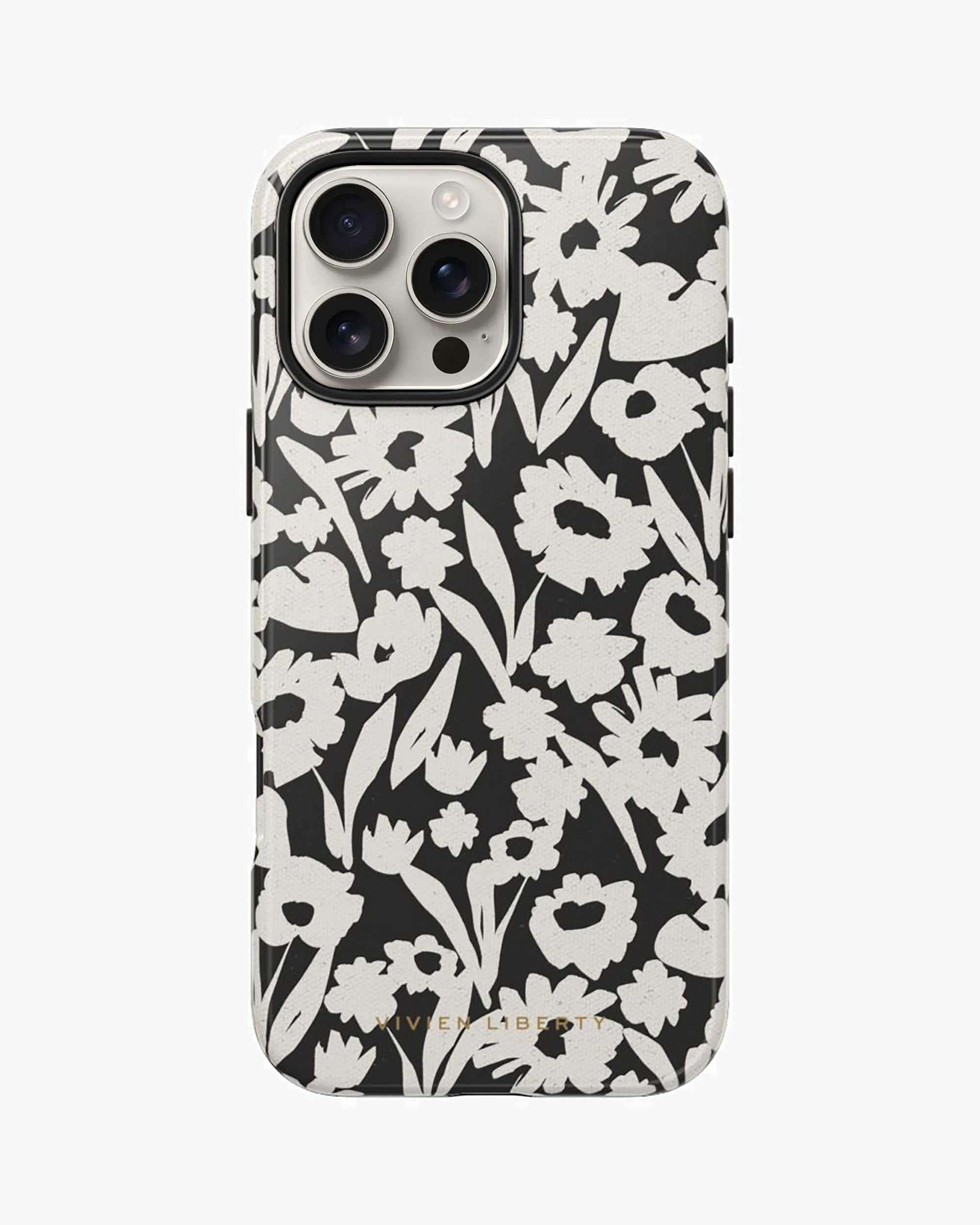 Best protective iphone case with hard cover, style is aesthetic, 90s, daisy, floral pattern, flowers, minimal, boho, black and white, neutrals.